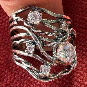 Silpada Lead the Way sterling silver & CZ ring size 9